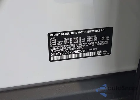 2023 BMW X6 xDrive40I from USA, damaged, VIN 5UXCY6C09P9N62584